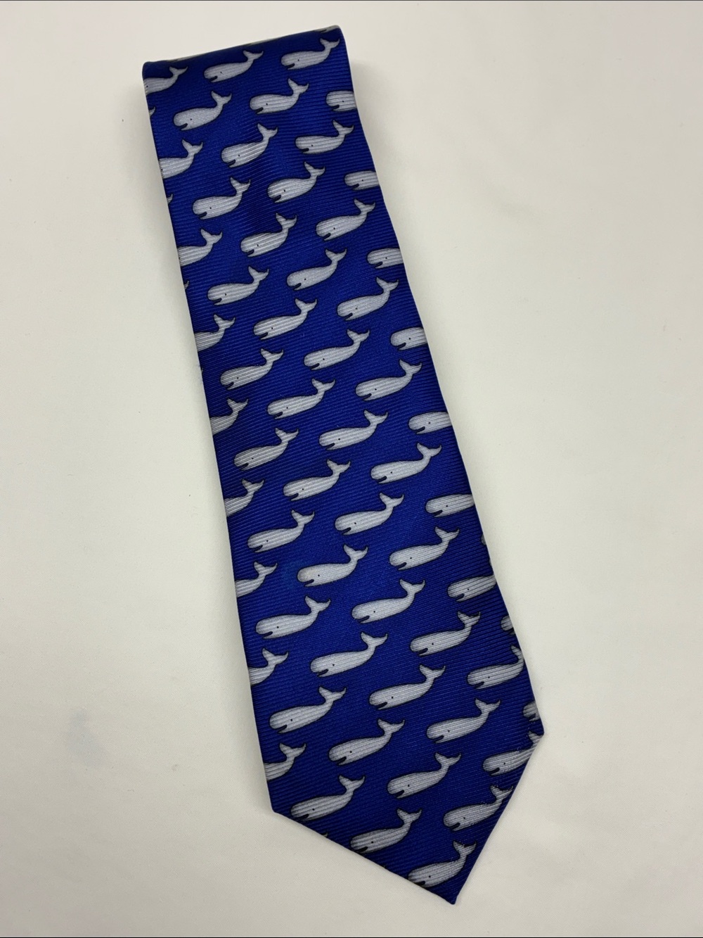 Men's Blue Whale Pattern silk Tie